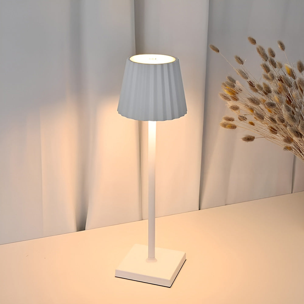 LED Desk Lamp Steel White Rechargeable 37cm