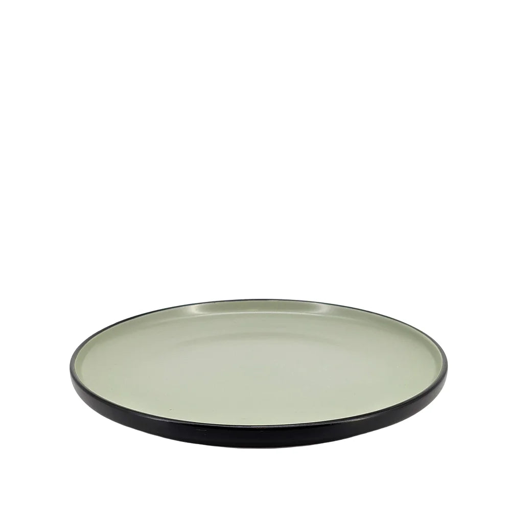 Ceramic Dinner Set Black & Matcha Green