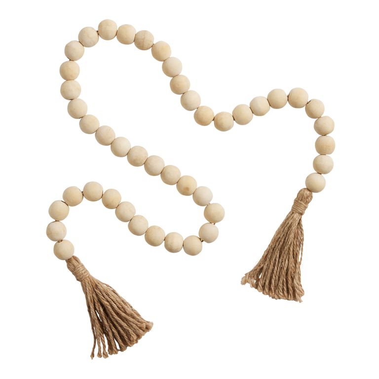 Boho Wood Bead Garland 72cm