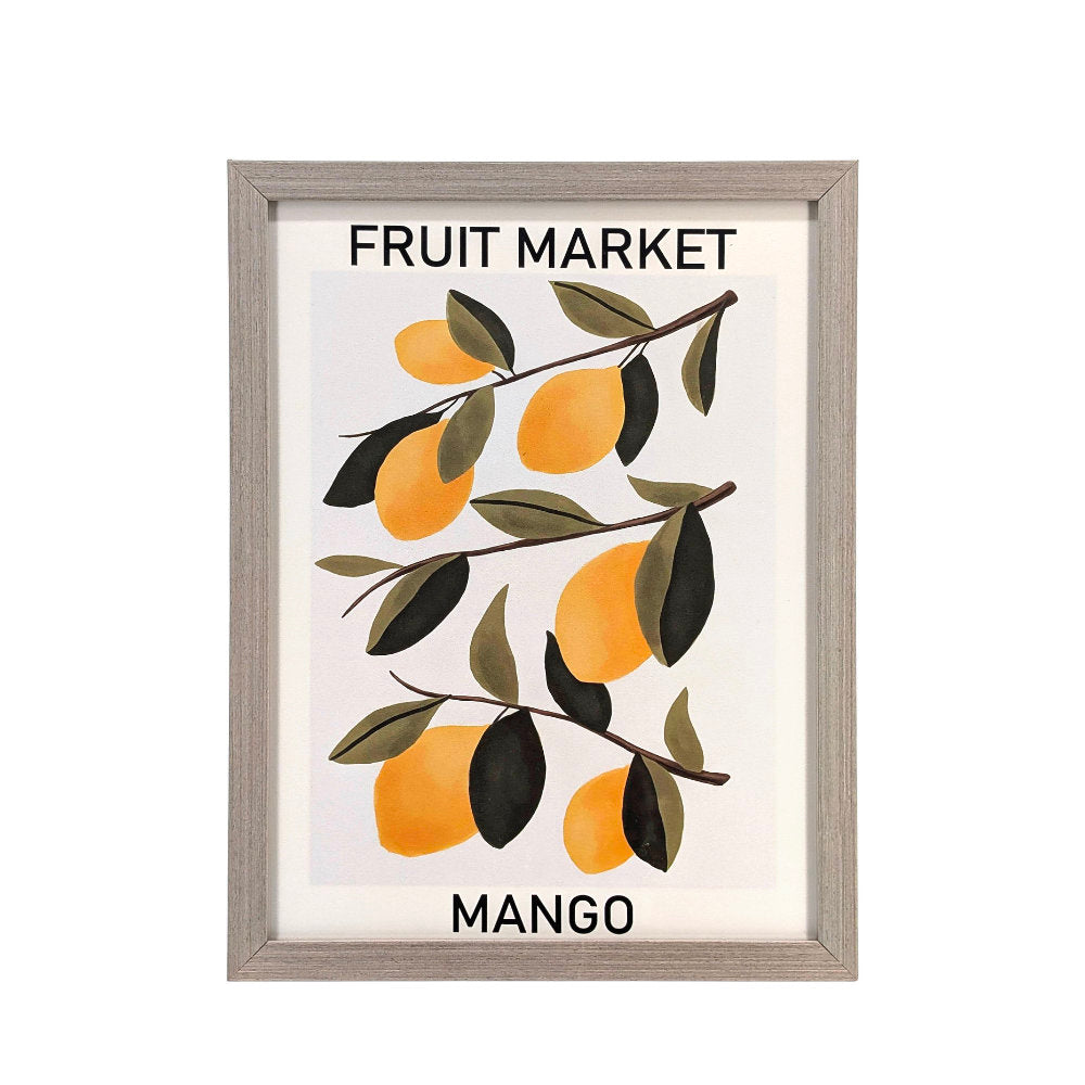 Gray Wood Framed Wall Art Mango 33x43cm