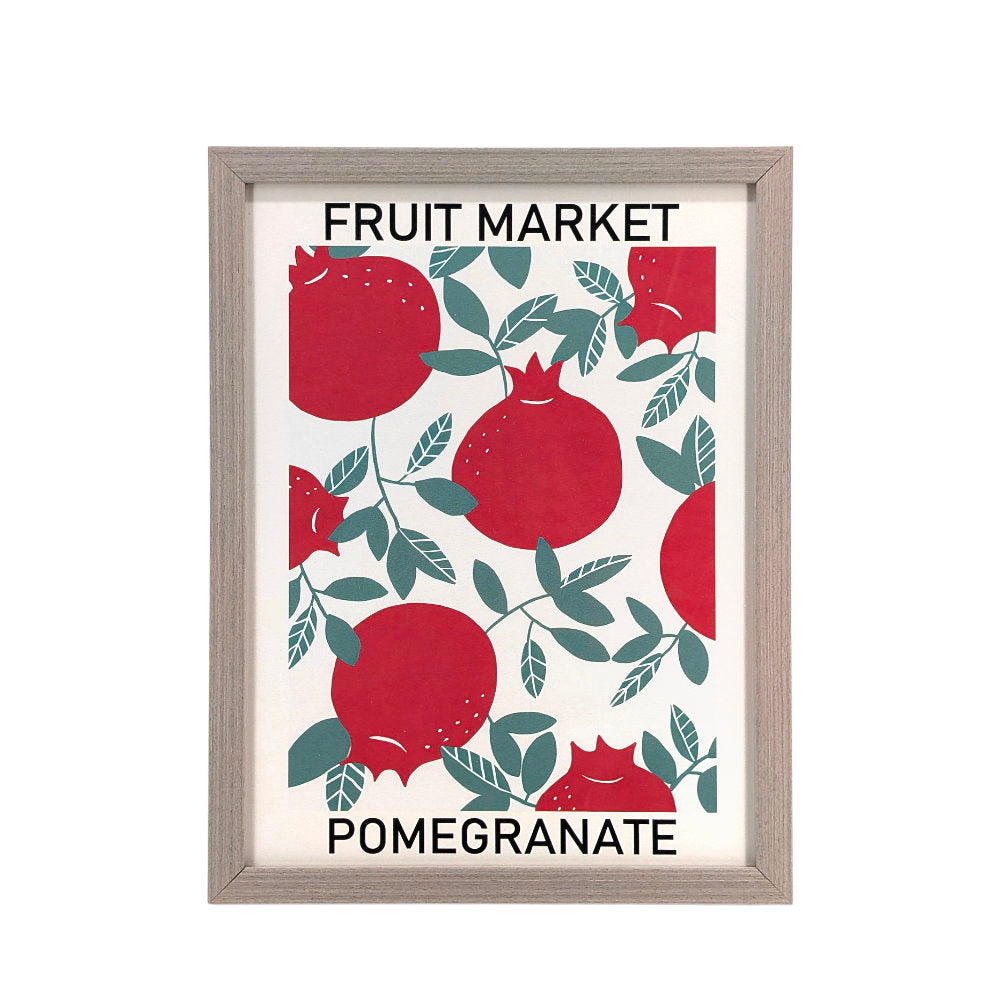 Gray Wood Framed Wall Art Pomegranate 33x43cm