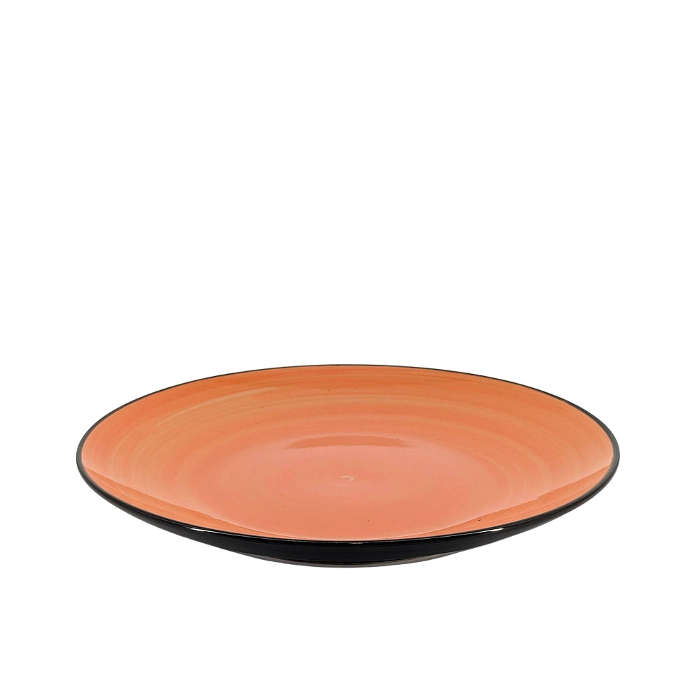 Ceramic Dinner Set Orange Swirl