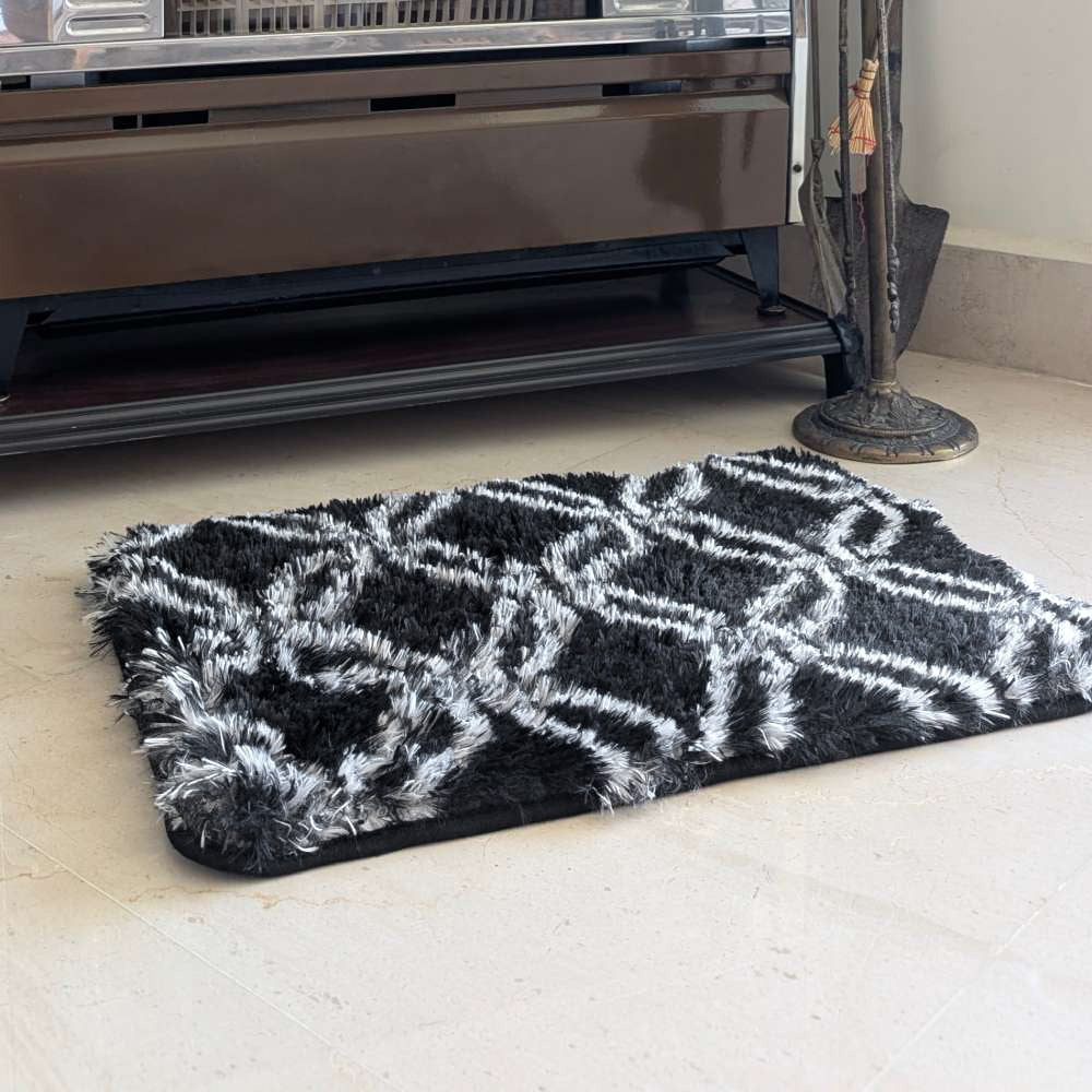 Floor Mat Black Pattern 43cm x 61cm