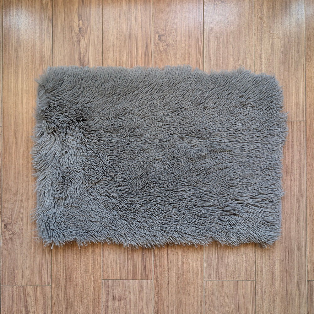 Floor Mat Gray Poly-Fur 43cm x 61cm