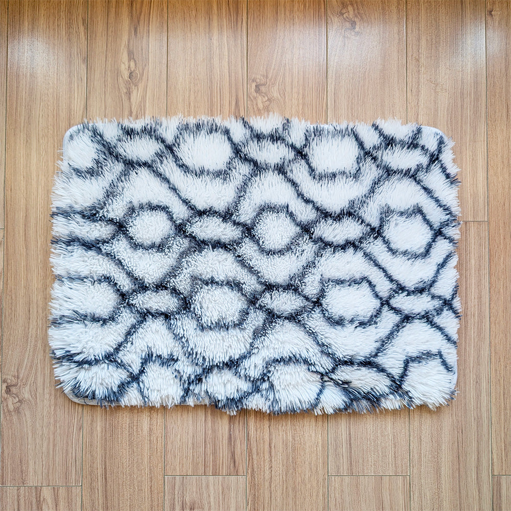 Floor Mat Gray White Pattern 43cm x 61cm
