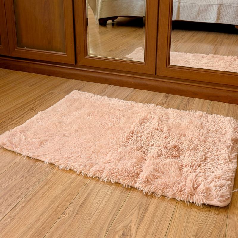 Floor Mat Pink Poly-Fur 50cm x 76cm