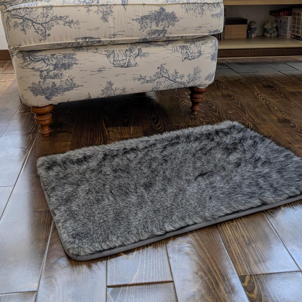 Floor Mat Gray Fur 50cm x 76cm
