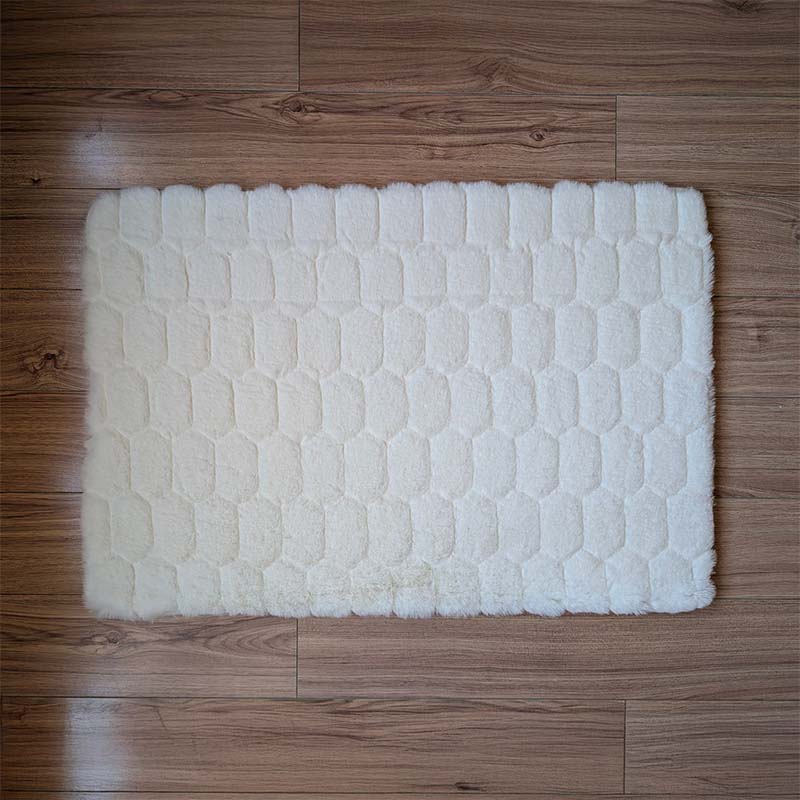 Floor Mat White Emboss 50cm x 76cm