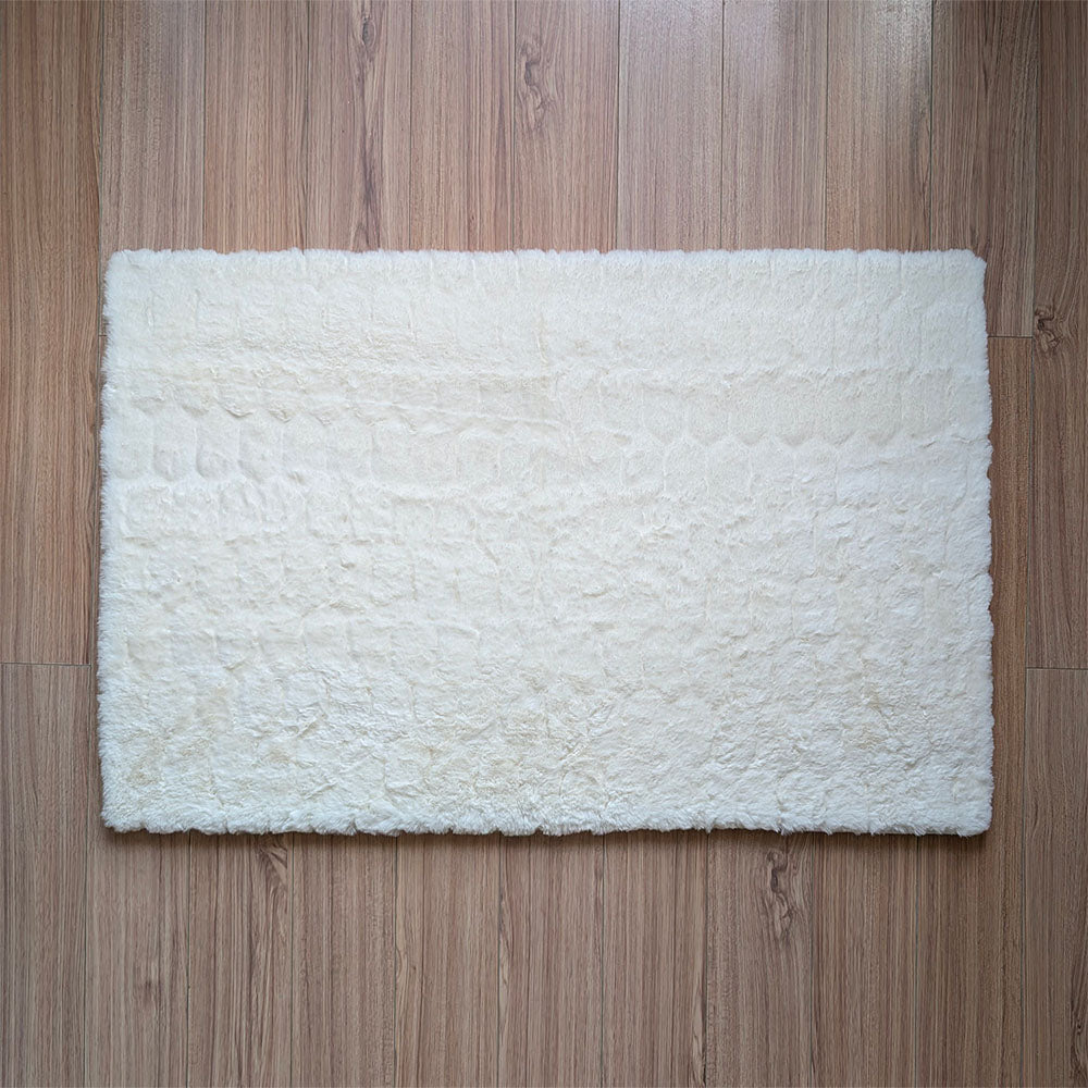 Floor Mat White Emboss 68cm x 106cm