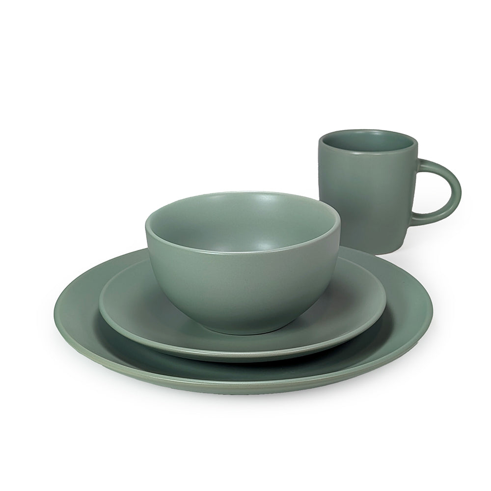 16 Pcs Dinner Set Green Matte