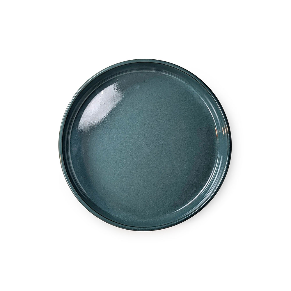 Dark Teal Deep Dessert Plate 22cm