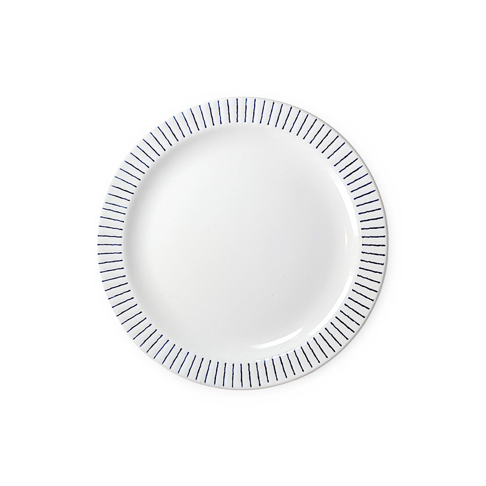 White Blue Stripes Dessert Plate 21cm