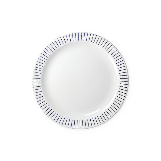 White Blue Stripes Dessert Plate 21cm