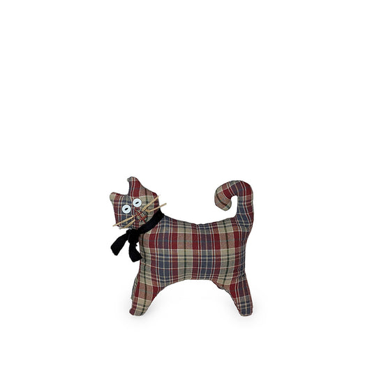 Fabric Cat Plaid Red Decor