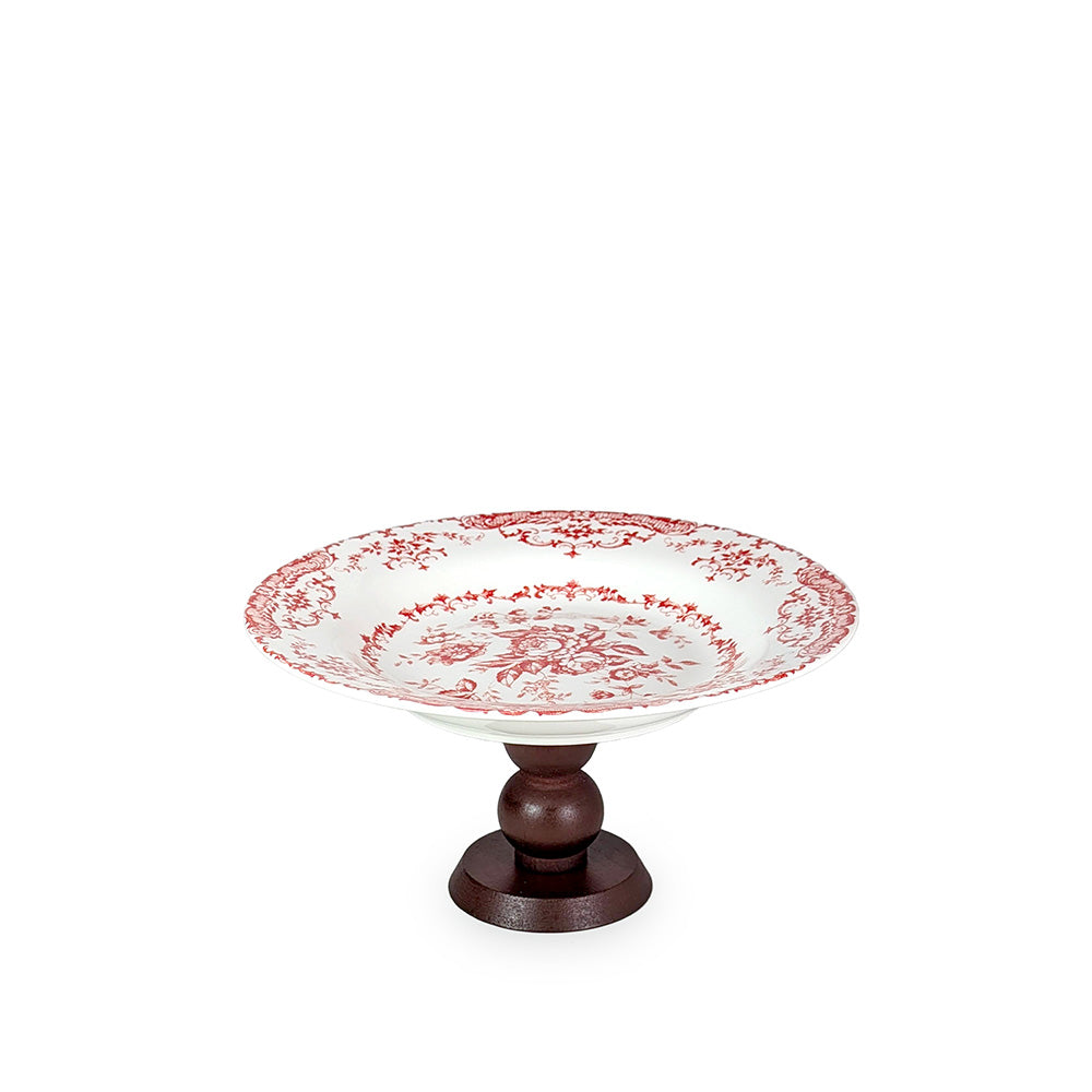 Cake Stand Deep Dish Vintage Red 20cm