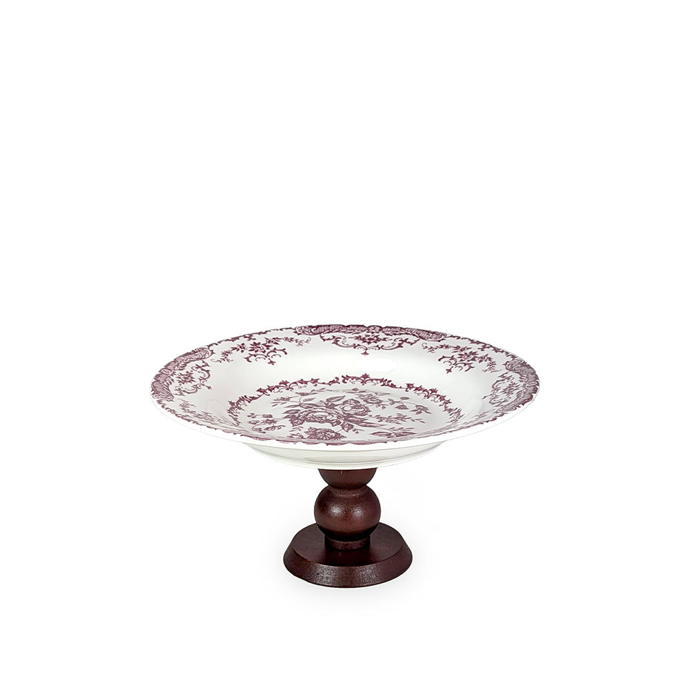 Cake Stand Deep Dish Vintage Burgundy 20cm