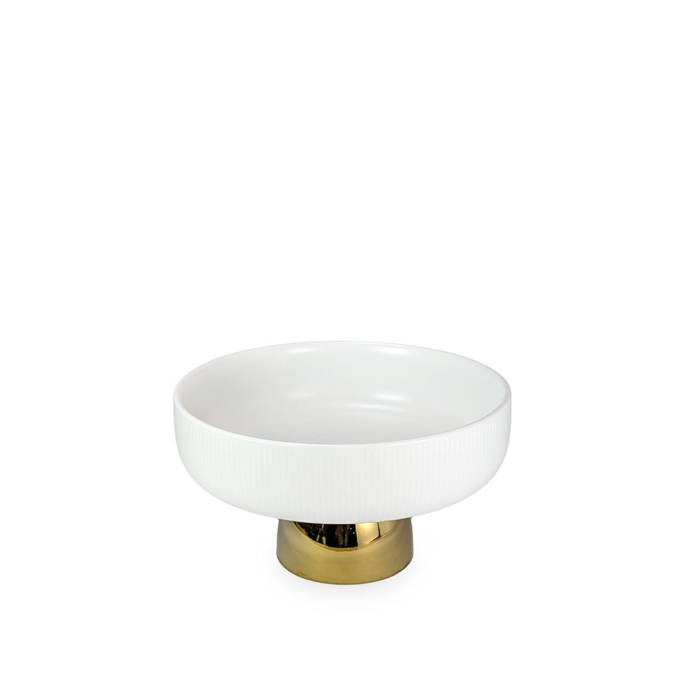 Ceramic Bowl with Gold Stem 20cm