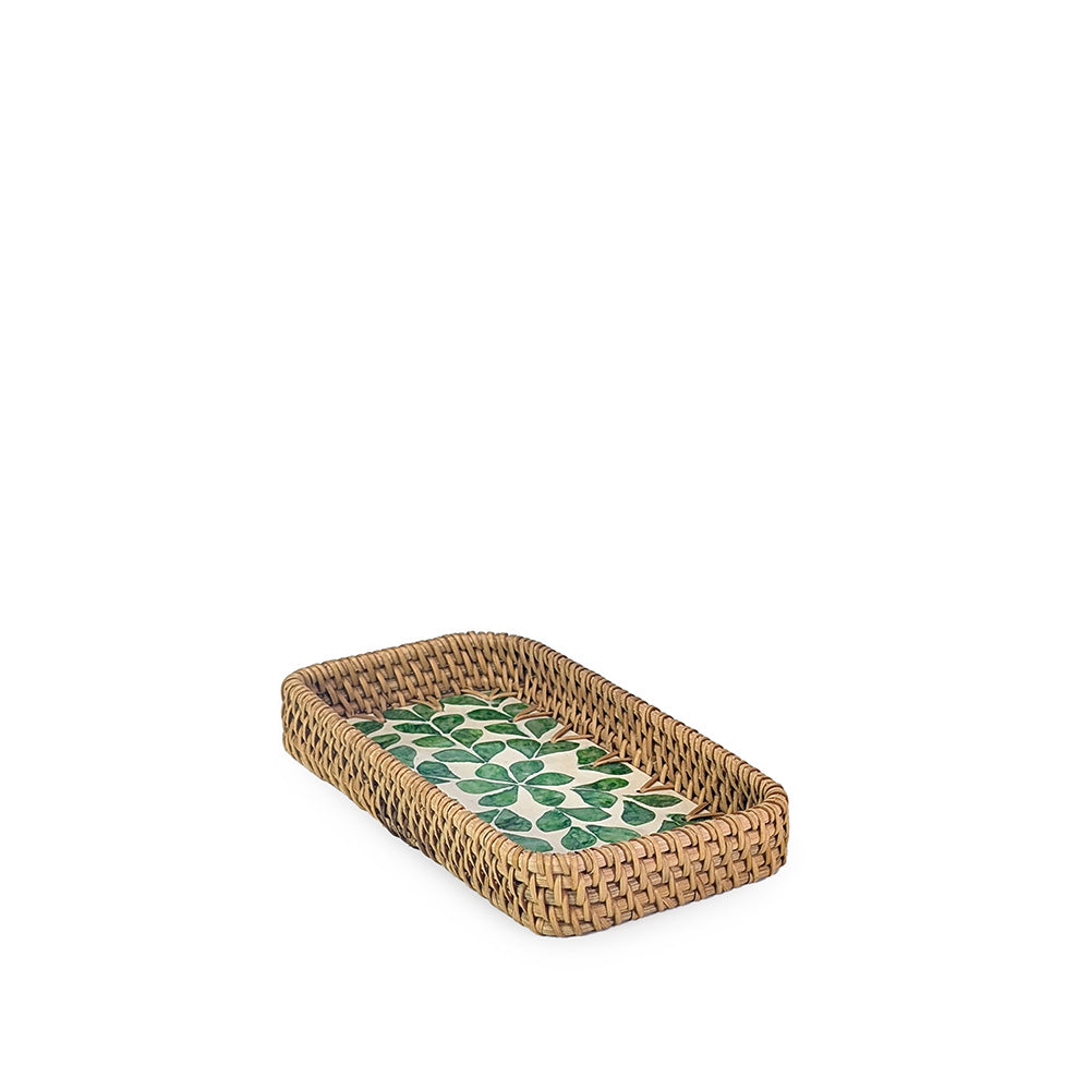 Rattan Tray Leaf 22cm