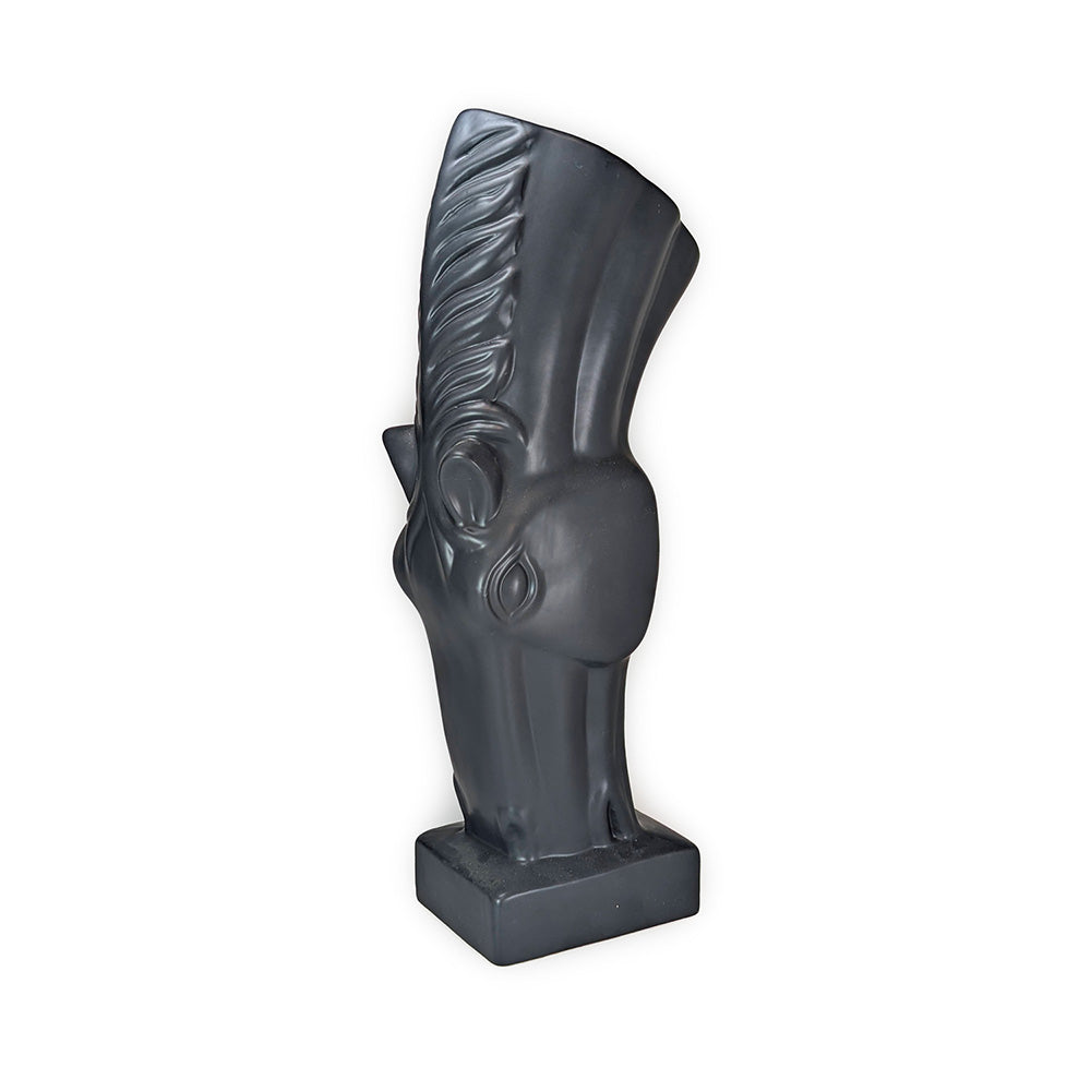Black Ceramic Vase Horse 40cm