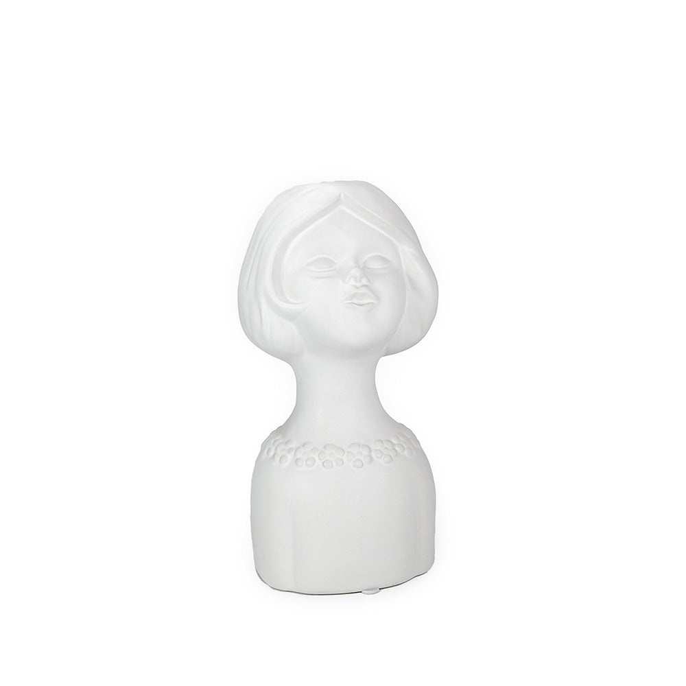 White Ceramic Vase Girl 23cm