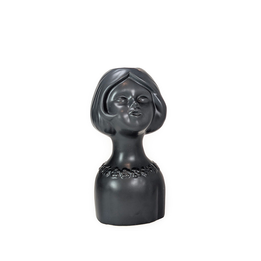 Black Ceramic Vase Girl 23cm