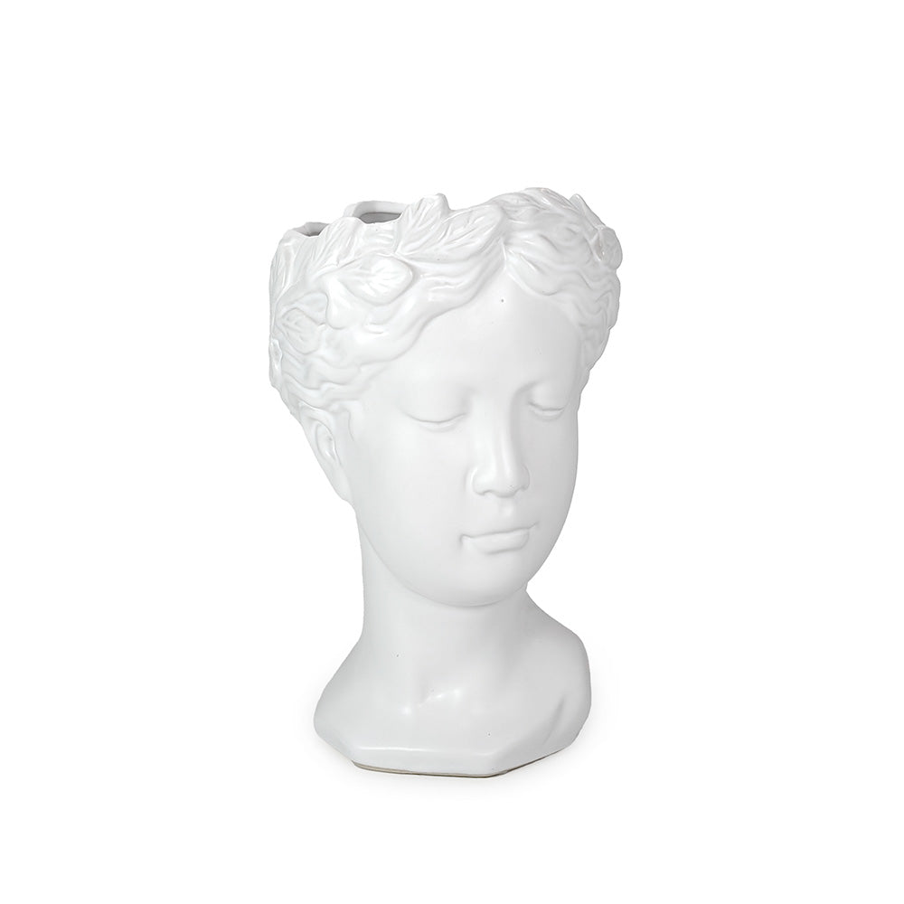 White Ceramic Vase Lady 24cm