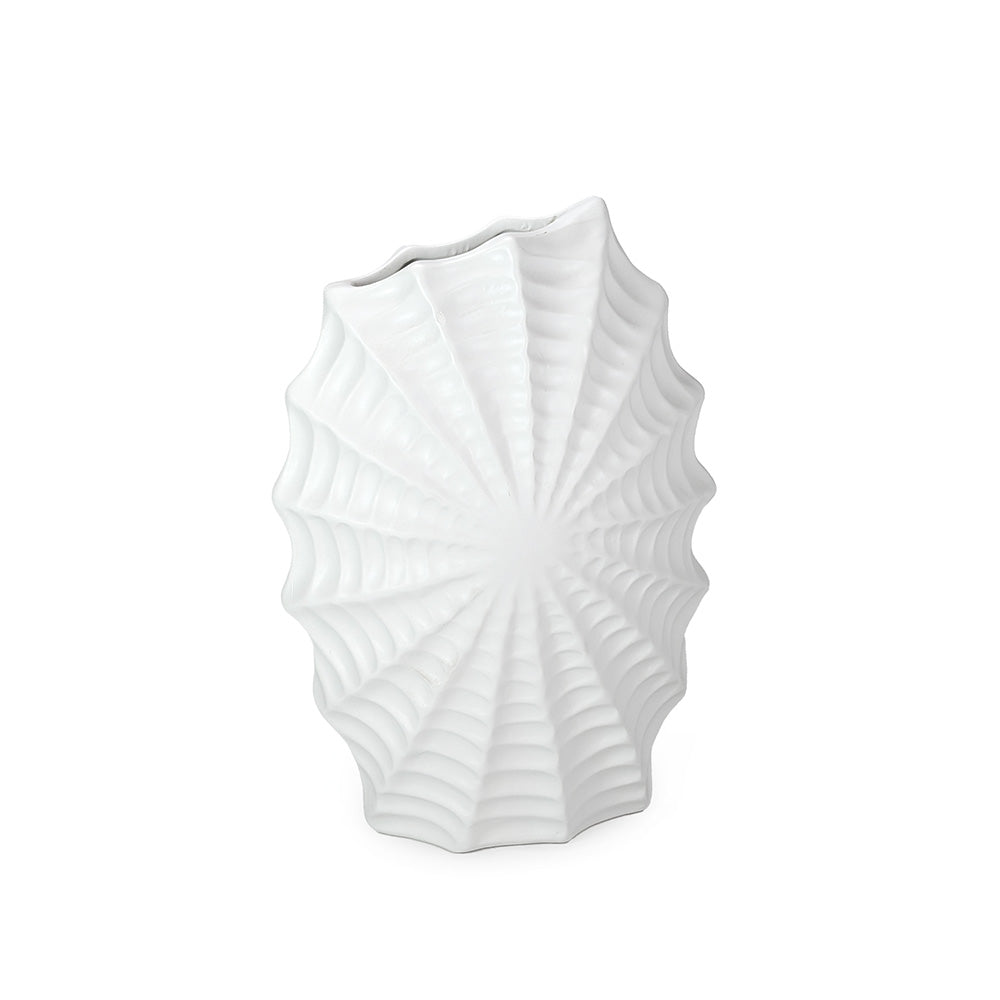 White Ceramic Vase Spider Web 27cm