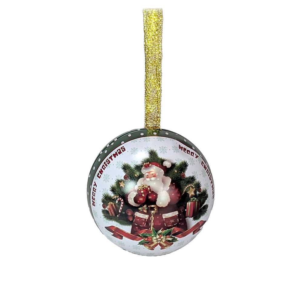 Christmas Ornament Tin Santa