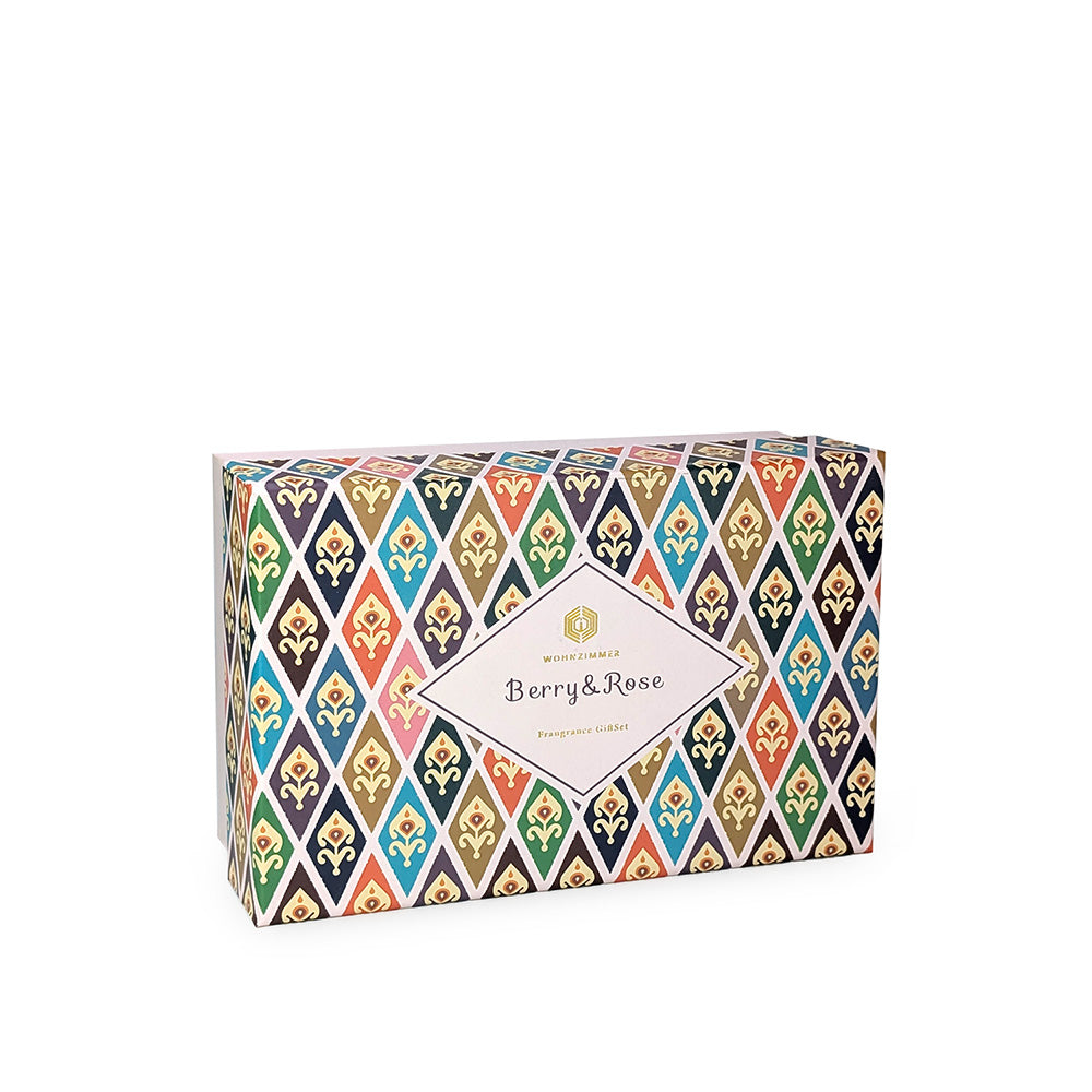 Scented Candle and Fragrance Diffuser Set - Berries & Roses