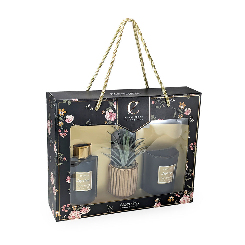 Scented Candle and Fragrance Diffuser Gift Set - Jasmine