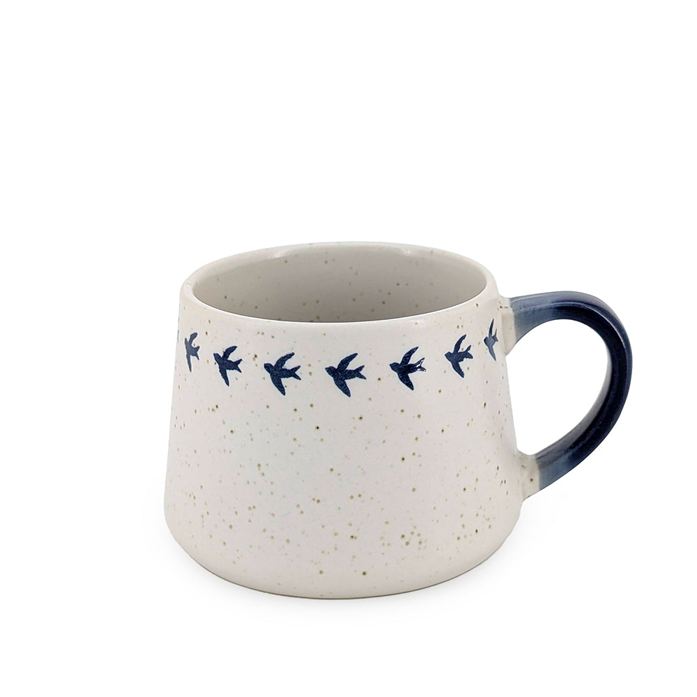 Speckled Mug with Blue Birds