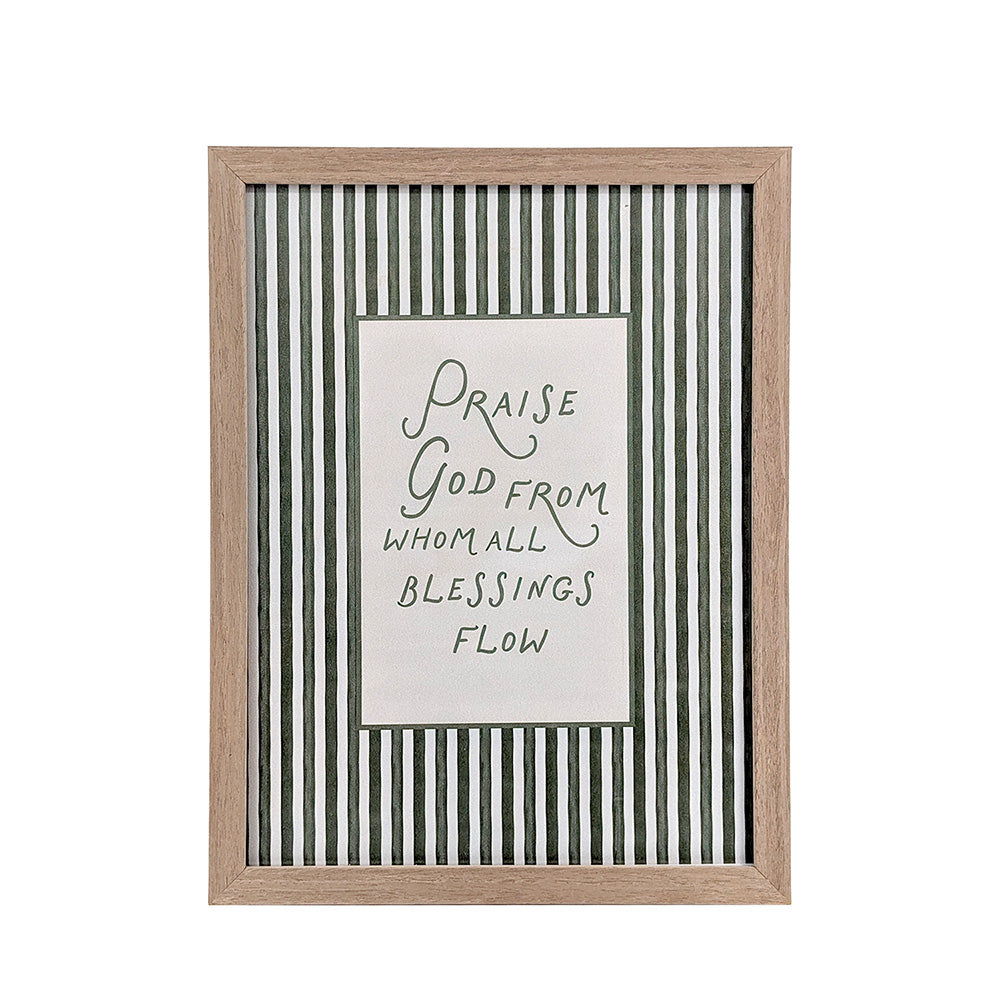 Wood Framed Wall Art Praise God 33x43cm