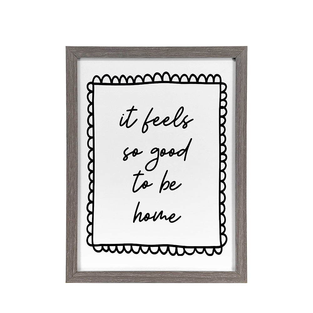 Dark Wood Framed Wall Art Good To Be Home 33x43cm