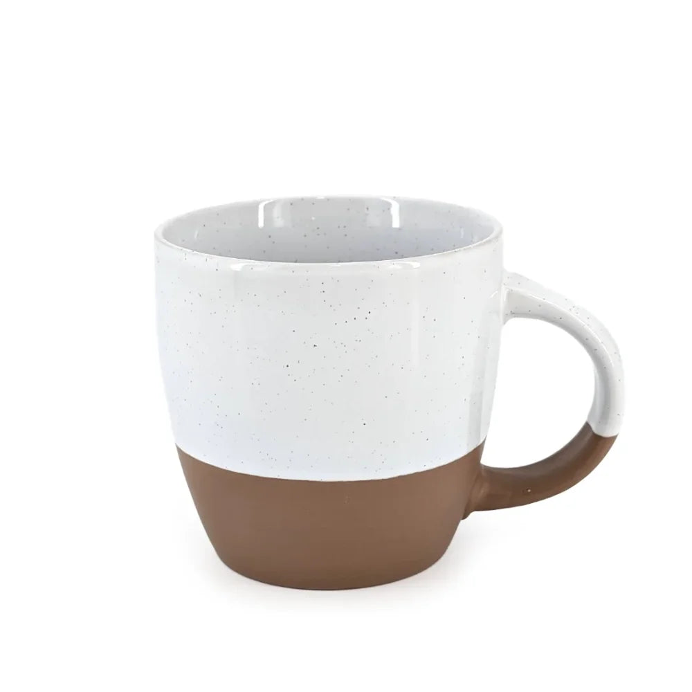 White Ceramic Mug Natural Base