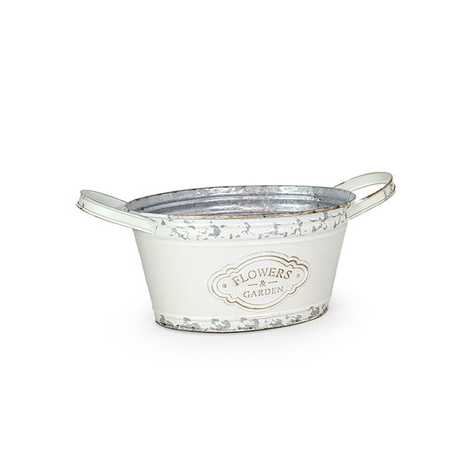 Tin Bucket White Medium