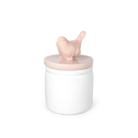Ceramic Jar w/ Lid Pink Small