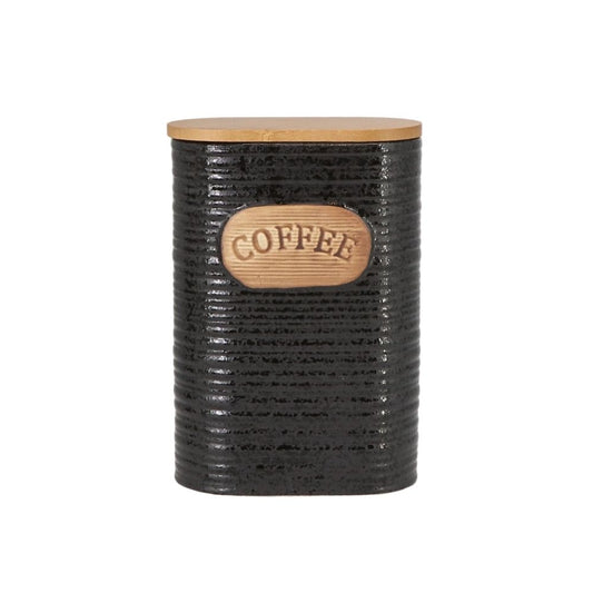 Black Ceramic Sugar Tea Coffee Jars