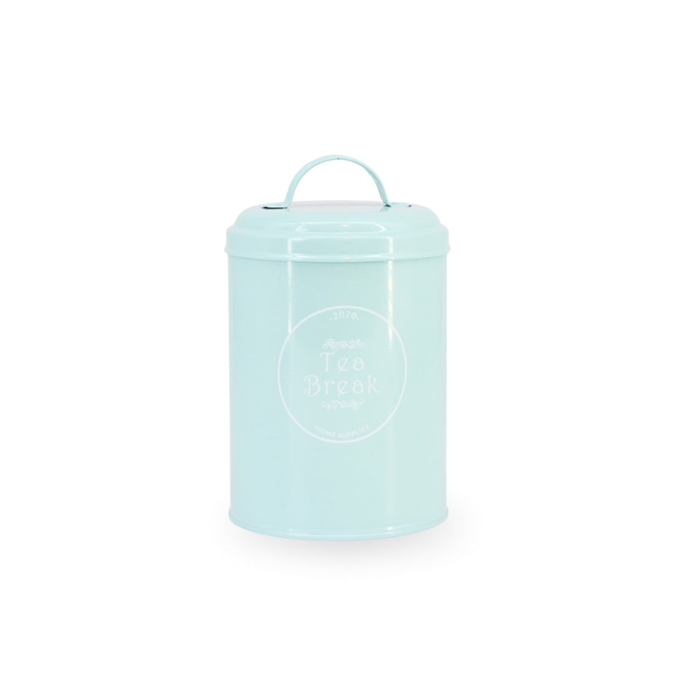 Blue Enamel Metal Sugar Coffee Tea Canister