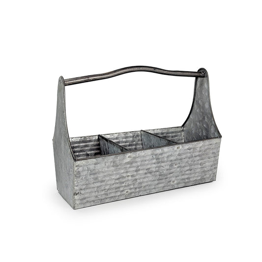 Galvanized Steel Cutlery Holder w/ Handle