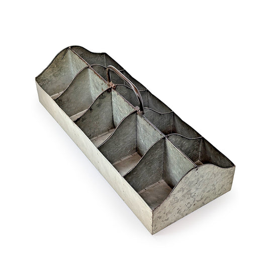 Rustic Steel Cutlery Holder w/ Handle