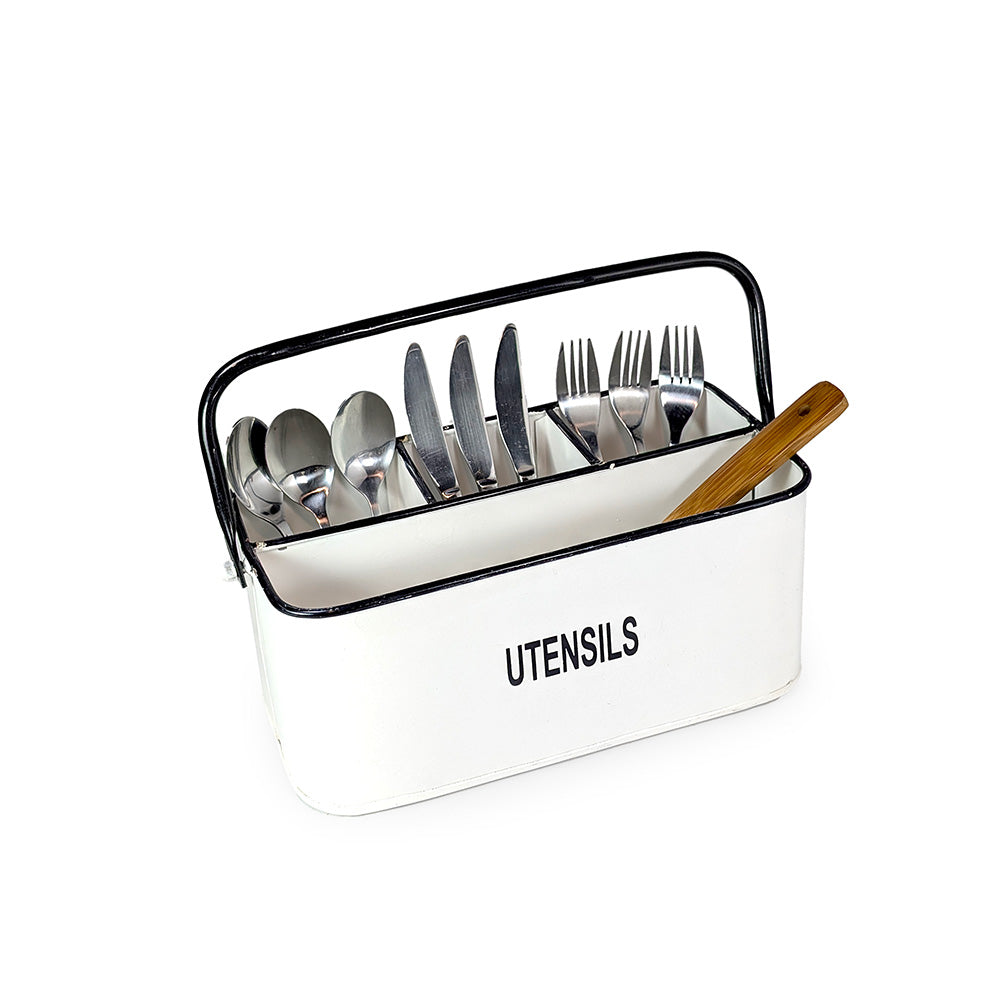 Enamel Cutlery Holder w/ Handle