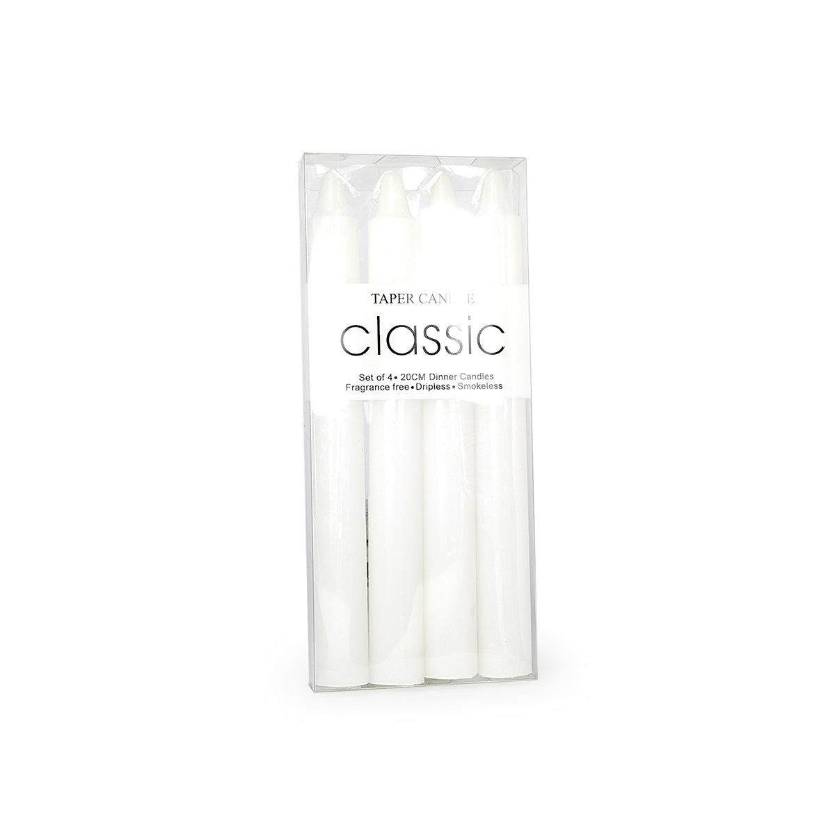 Classic Taper Candle White 4 Pcs