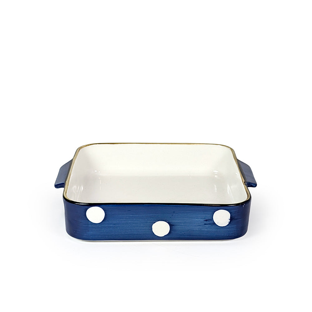 Ceramic Casserole Square Blue Medium