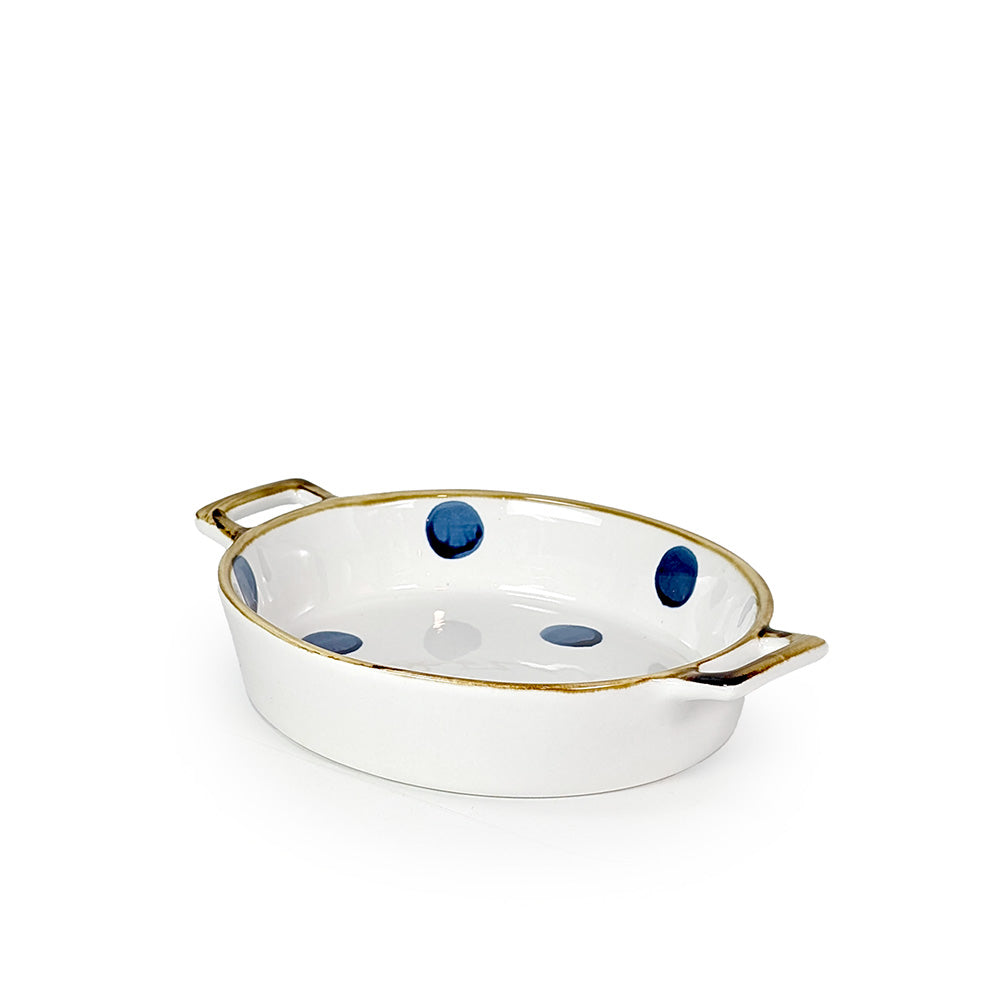 Ceramic Casserole Oval White Small