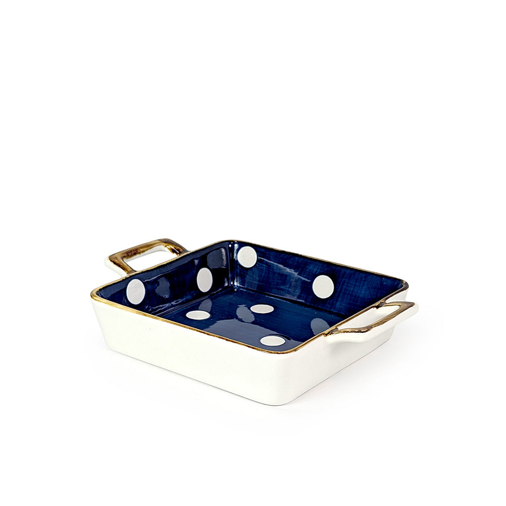 Ceramic Casserole Square Blue Medium