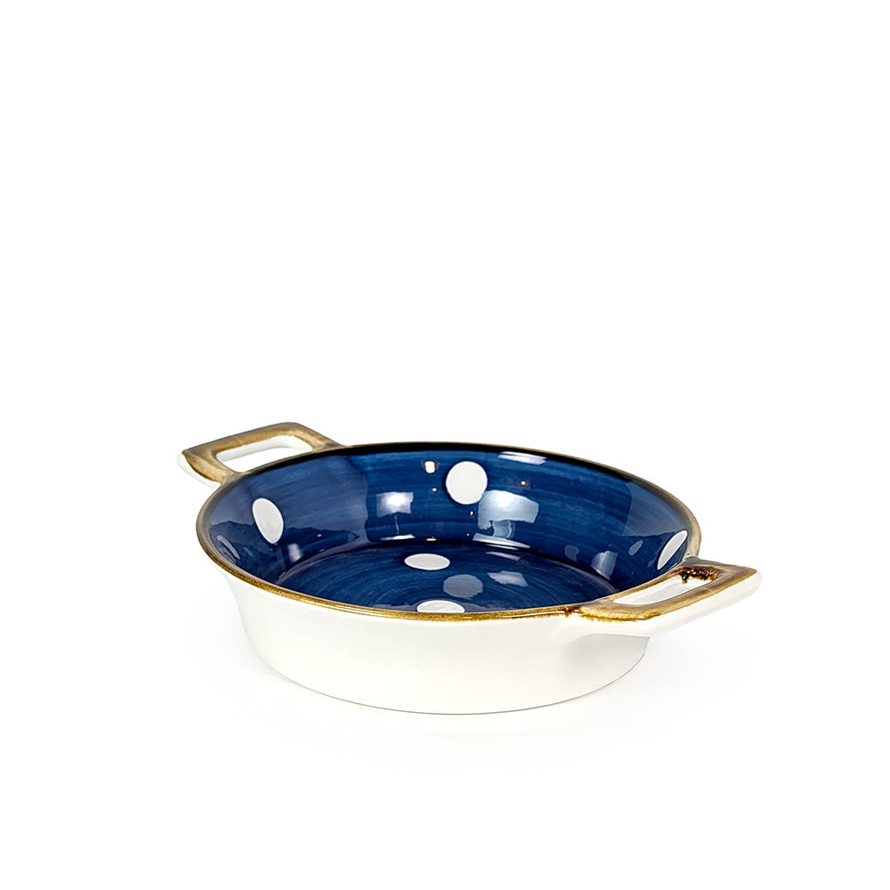 Ceramic Casserole Round Blue Medium