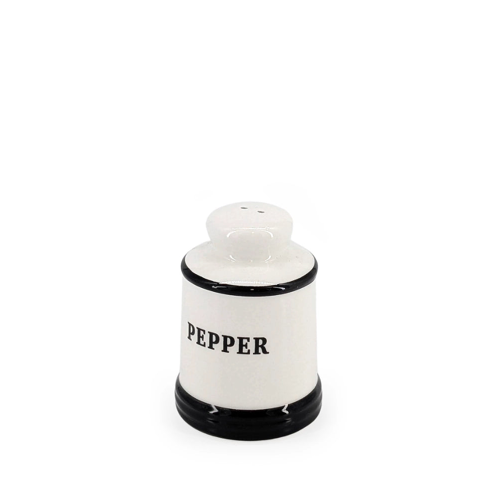 Ceramic Pepper Shaker Black & White