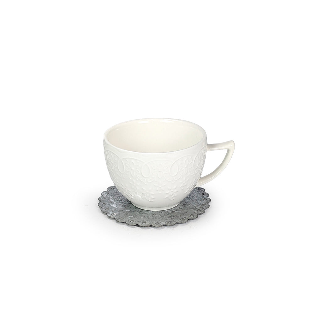 Galvanized Coaster Round 6 Pcs