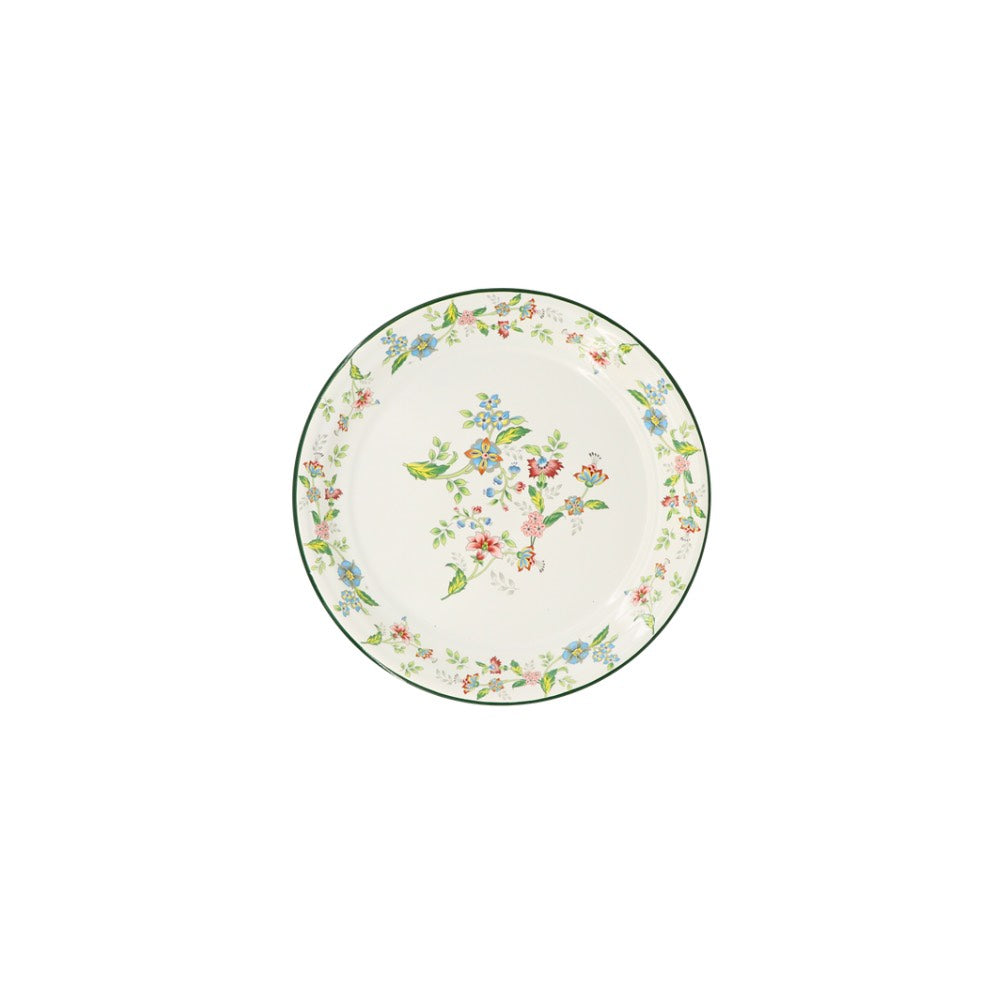Enamel Metal Tray Round Floral 30cm