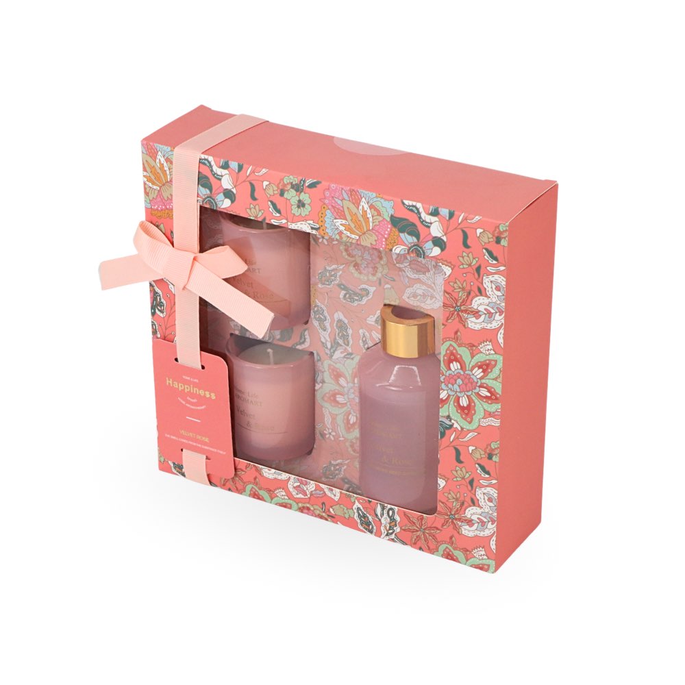 Fragrance Diffuser & Candles Set Velvet & Rose